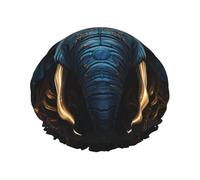 Eerie Elephant Printed shower cap, reusable, specially designed for women's long hair, double-layer structure, suitable for bathing.