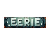 Eerie Forest Ghosts Halloween Theme Pattern Print Tin Sign Retro Metal Sign for Cafe Bar Pub Home Game Room Gym Club Wall Decoration Vintage Metal Poster 4x16 Inch