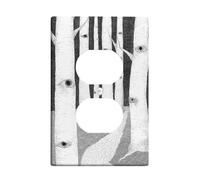 Eerie Forest Light Switch Cover Plates/Outlet Covers, Black White Surreal Trees for Home Decor, Thermoplastic Wall Plates, Standard Size Single Duplex Outlet