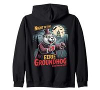 Eerie Groundhog Rodent Halloween Zip Hoodie
