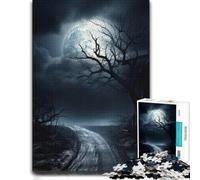 Eerie Moonlight Road Puzzle for Adults 1000pcs (52x38cm) | Indoor activity for adults on rainy days for patient puzzling.