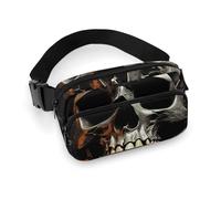 Eerie Scary Skull Fanny Pack for Women Men Waist Bag Belt Bag Adjustable Casual Bag for Travel Sports Hiking, white, 7.9x5.1inches