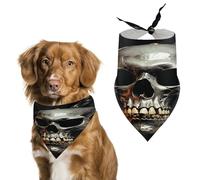 Eerie Scary Skull Spring Summer Dog Bandanas Soft, Dog Scarf Washable Triangle, Pet Bandana Cute Outdoor Accessories for Small Dogs Cat Pet
