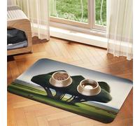 EerieEchoes Pet Absorbent Leather Tablecloth 30x45cm with Non-Slip Rubber Base for Cats and Dogs