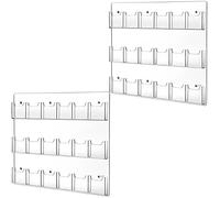 Eersida 2 Pack Acrylic Pamphlet Holder Wall Mount, 18 Pockets 25 x 22'' | Clear Brochure Display Holder, Plastic Trifold Flyer Rack, Magazine Menu Catalogs Literature Organizer, Offices Waiting Rooms