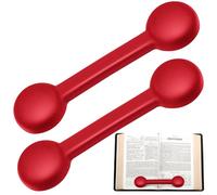 Eersida 2 Pieces Weighted Bookmarks Book Weight Page Holder Rubber Book Weight Bookmark Portable Weighted Rubber Page Holder for Adults Reading (Red)