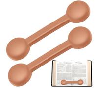Eersida 2 Pieces Weighted Bookmarks Book Weight Page Holder Rubber Book Weight Bookmark Portable Weighted Rubber Page Holder for Kids Adults Reading (Brown)