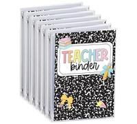 Eersida 6 Pcs Composition Notebook Binder, 3 Ring Binder 1 Inch, Holds 200 Sheets, Fit 8.5'' x 11'' Paper for Back to School Classroom Office Home Organization Teacher Appreciation Gifts(Marble)