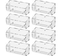 Eersida 8 Pcs Business Card Holder Wall Mount Clear Acrylic Display Stand for Office Desk Fits Standard Size Business Cards - Plastic Support Parts Need to Be Assembled at the Bottom