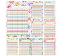 Eersida 8 Pcs Pastel Checkerboard Attendance Chart for Classroom Management 11 x 16.5 Inch Incentive Chart Multicolor Tracking Charts for Chore Responsibility School Attendance Homework Progress