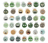 Eersida 800 Pieces Face Emotional Feelings Stickers Funny Mood Stickers for Kids Emotional Support Decal Mental Health Cute Teachers Reward Decor for Classroom Home School Supplies(Greenery)