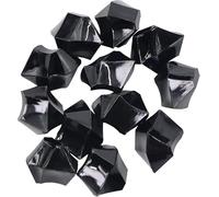 EesTeck 120 Pieces Decorative Black Acrylic Crystal Chunks, 11 * 14 mm Geometric Shapes Acrylic Ice Rocks for Centerpieces