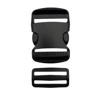 EesTeck 2 Sets 38mm Heavy Duty Buckle Clips, Dual Adjustable Plastic Quick Side Release Plastic Buckles and tri-glide sliders for Luggage Straps Pet Collar Backpack Repairing