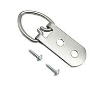 EesTeck 20 Pack D-Ring Steel Picture Hangers Heavy Duty with Screws Picture Frames Double Holes Clasp Picture Hang Solutions, for Hanging Clock Paintings Artwork Picture Frame Hook Photos Mirrors