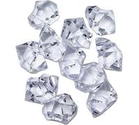 EesTeck Decorative Acrylic Ice Crystals, 120 Pieces Clear Acrylic Crystal Rocks, 11 * 14 mm Geometric Shapes Artificial Ice Table Scatter, Fake Crushed Ice Acrylic Vase Fillers Party Decorations