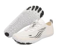 Eestfy Aqua Shoes Men Women Quick Dry Sneakers Breathable Upper Flexible Fit Drainage Sole Non Slip Grip for Swimming Beach Walking Gym,White,9 UK