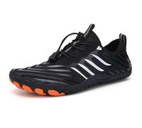 Eestfy Barefoot Water Shoes for Men Women Adjustable Strap & Quick-Dry Mesh Aqua Sneakers Lightweight Running Trainers for Swimming, Beach, Snorkeling & Water Sports,A3 Black,9 UK