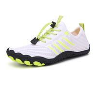 Eestfy Barefoot Water Shoes for Men Women Adjustable Strap & Quick-Dry Mesh Aqua Sneakers Lightweight Running Trainers for Swimming, Beach, Snorkeling & Water Sports,A3 White,6.5 UK