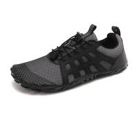 Eestfy Barefoot Water Shoes for Men & Women, Quick Dry Amphibious Aqua Trainers with Elastic Strap, Lightweight Sneakers for Trekking, Hiking, Surfing, Fishing,GrayBlack,6 UK