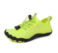 Eestfy Lightweight Water Shoes for Men Women Quick Drying Mesh with Drawstring Closure Barefoot Feel Aqua Socks for Fishing, Hiking, Beach Walk,Green,9 UK