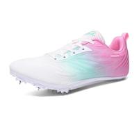 Eestfy Men & Women Breathable Track and Field Spikes, Mesh Running Shoes with Stylish Athletic Design for Sprint and Mid-Distance Training,Pink,4.5 UK