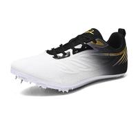 Eestfy Men & Women Breathable Track and Field Spikes, Mesh Running Shoes with Stylish Athletic Design for Sprint and Mid-Distance Training,Black,5 UK