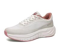 Eestfy Men & Women Lightweight Running Sneakers Breathable Mesh EVA Cushion Trainers for City Jogging Fitness Training and Everyday Wear,Beige,8 UK