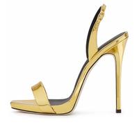 Eestfy Women's High Heel Dress Pumps Slim Stiletto Sandals Peep Toe Slingback Design for Formal Dinner & Wedding Reception,Gold,11 UK