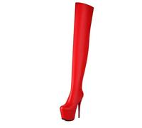 Eestfy Womens Over The Knee Platform Boots High Heel Stiletto Side Zipper Thigh High for Night Club Parties,Red Patent,6 UK