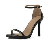 Eestfy Women's Pointed Toe Block Heel Pumps Ankle Strap Chunky Heel Office Work Wedding Party Dress Shoes Comfortable Classic Elegant,Black,18 UK