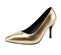 Eestfy Women's Stiletto Pumps Metallic Pointed Toe Slip On Evening Heels