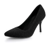 Eestfy Women's Stiletto Pumps Metallic Pointed Toe Slip On Evening Heels