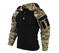 Eesuei Man Camping T Shirts Hunting Long Sleeve Tactical Hooded Shirts Camping Climbing Camo1 Shirts for Men CP L