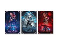 Eetreay 3 PCS Arcane Poster Steampunk Action-Adventure Comic Cover Wall Art Canvas Posters Room Decorative Aesthetic Print Decor 08x12inch(20x30cm)-3pcs Style-2