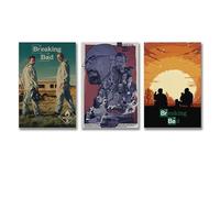 Eetreay 3 PCS Breaking Poster Bad TV Series Vintage Calssic Wall Art Canvas Posters Room Decorative Aesthetic Print Decor 08x12inch(20x30cm)-3pcs Style-2