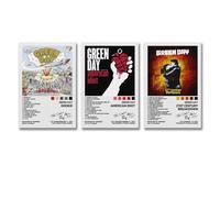 Eetreay 3 PCS Green Poster Day Music Rock Band Album Cover Wall Art Canvas Posters Room Decorative Aesthetic Print Decor 08x12inch(20x30cm)-3pcs Style-1