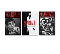 Eetreay 3 PCS Scarface Poster Music Movie Classic Vintage Cover Wall Art Canvas Posters Room Decorative Aesthetic Print Decor 08x12inch(20x30cm)-3pcs Style-3
