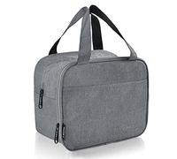 EETU Insulated Lunch Bag, Packed Lunch Box Thermal Bag, Small Zipped Cooler Tote Bag Double-Layer Leak-Proof Waterproof Suit for Adult Kids Work Picnic and Travel (Grey)