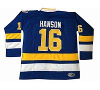 EETUG Hanson Brothers Hockey Jersey 16 Charlestown Chiefs 17 Jeff Slap Shot 18 Movie Hockey Jersey Blue White S-3XL (16 Blue, Large), Blue, Large