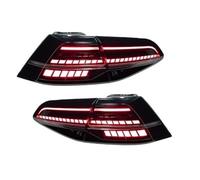 EEUNKT Car Back Lamps Compatible With Golf 7 2013-2017 .5 2018-2021 LED Auto Taillight Assembly Upgrade High Configure Style Accessories(Black 18-21 User)
