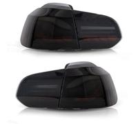 EEUNKT Scale LED Streamer Turn Tail Lights Auto Rear Back Lamps Assembly Car Taillight Accessories Compatible With VW Golf 6 MK6 2008-2013(1Pair Black)