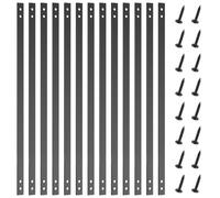 EEURAO 26 Pack Deck Spindles 36"X1", Flat Straight Porch Railing Kit with Screws, Heavy Duty Black Metal Decking Balusters for Wood and Composite Deck for Indoor Outdoor Stairs Patio Porch