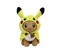 (Eevee) 2Pcs Pokemon Pikachu Cosplay Eevee Stuffed Dolls Eevee With Cloak Cos Pikachu Plush Toy