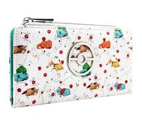 Eevee Sleeping Starter Characters in Flowers White Coin and Card Clutch Purse