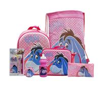 simpahome Eeyore 7PC Back to School Bundle - inc 3D Backpack, Drawstring Sports Bag, 3D Insulated Lunch Bag, Water Bottle, Coin Pouch, Pencil Case & Stationery Set.
