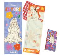 Eeyore Calendar 2026 Slim Wall Calendar & Eeyore Pocket Diary Gift Set 2026 with FREE Organisational stickers Included