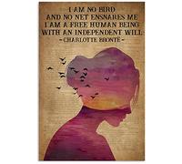 Eeypy Book I Am No Bird Poster Kraft Paper Book Text Bedroom Dormitory Parlor Study Retro Posters Bookstore Vintage Novelty Funny Metal Tin Signs Wall Decor Home Gift 8x12 Inch