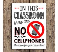 Eeypy Classroom Poster Teacher Rules Classroom Sign No Cell Phone Cell Free Zone Classroom Management No Phone Sign Virtual Classroom Sign Metal Tin Sign Wall D¨¦cor 8x12 Inch