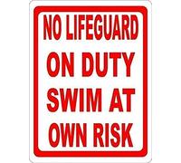 Eeypy Guqff Warning Tin Signs No Lifeguard on Duty Swim at Own Risk Sign Wall Decor Metal Sign