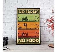 Eeypy No Farms No Food Poster Farmer Gift Farmhouse Decor Organic Farm Poster Food Poster Retro Vintage Poster Iron Painting metal Tin Sign Home bedroom Wall Decor Gift 12x16 Inch